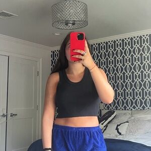 Brandy Melville Black Ribbed Crop Top